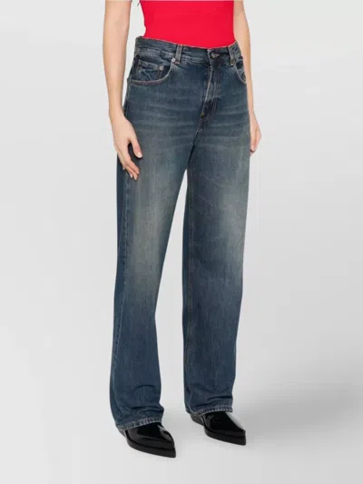 Haikure Regular Leg Denim Trousers With Five Pockets In Blue