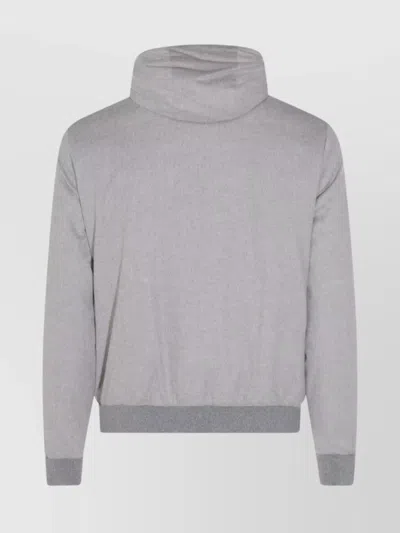 Moorer Hooded Down Jacket Zipper Pockets In Gray