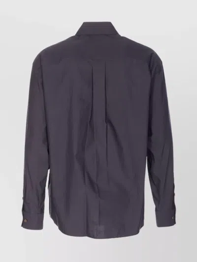 Lemaire Regular Fit Button-down Shirt Front Pocket In Blue