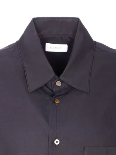 Lemaire Regular Fit Button-down Shirt Front Pocket In Blue