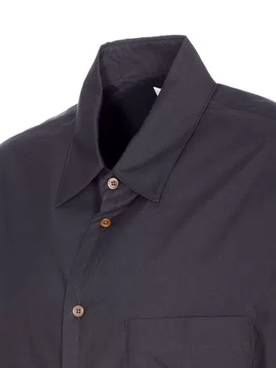 Lemaire Regular Fit Button-down Shirt Front Pocket In Blue