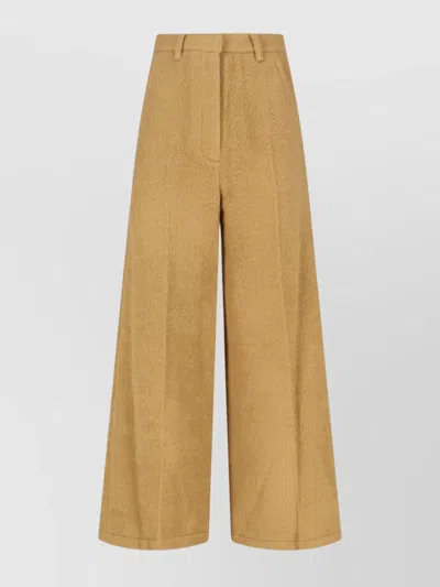 Low Classic Wool And Alpaca Blend Trousers In Brown