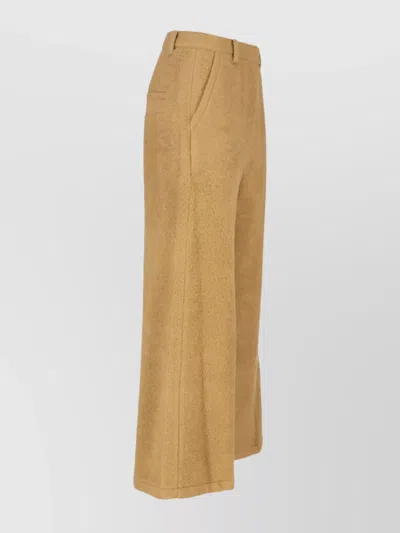 Low Classic Wool And Alpaca Blend Trousers In Brown