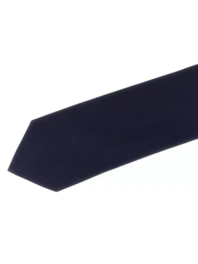 Pal Zileri Slim Silk Tie Featuring Keeper Loop In Blue