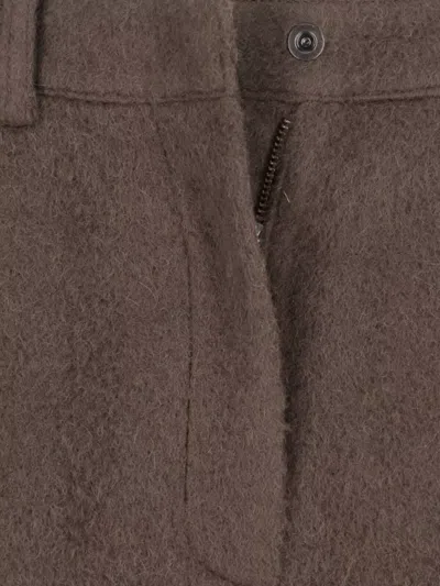 Low Classic Tailored Trousers With Pockets And Loops In Brown