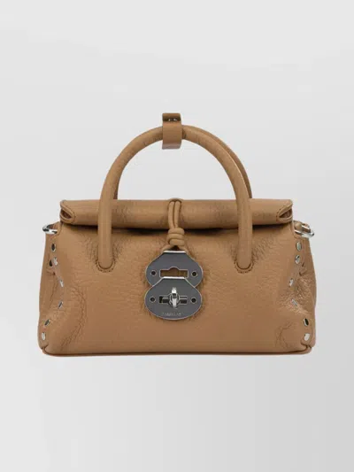 Zanellato Dotta Centauro Baby Small Leather Handbag In Brown