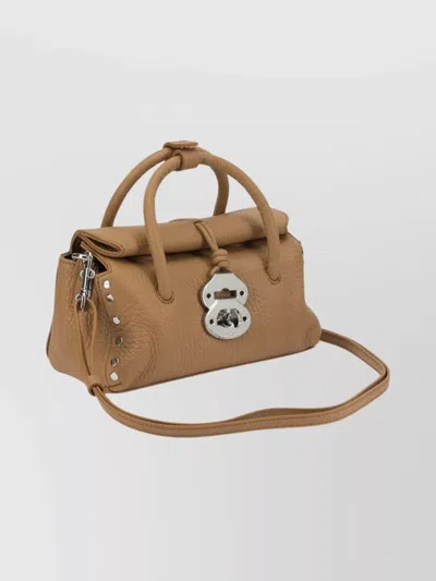 Zanellato Dotta Centauro Baby Small Leather Handbag In Brown