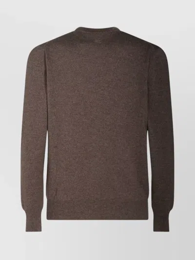 Lardini Long Sleeve Crewneck Sweater With Ribbed Cuffs And Hem In Multi