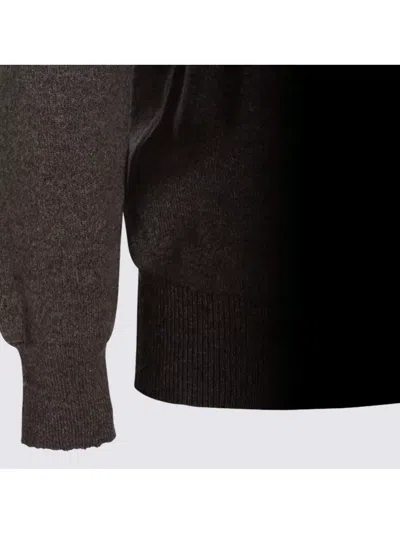 Lardini Long Sleeve Crewneck Sweater With Ribbed Cuffs And Hem In Multi