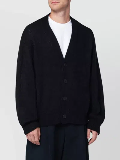 Studio Nicholson Trey Sn-1498 Cardigan In Black Polyamide In Multi