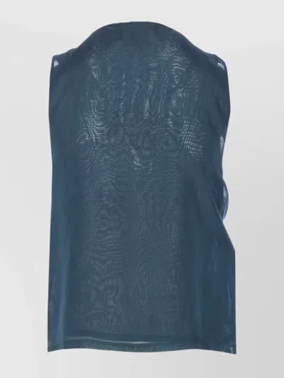 Pinko Sleeveless Scoop Neck Top Sequins In White