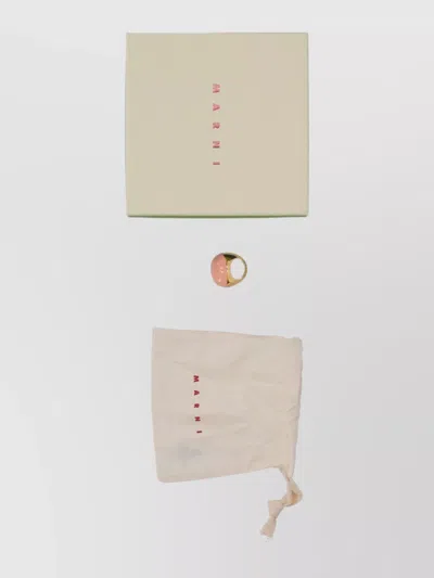 Marni Round Gold Band Decorative Ring In Black