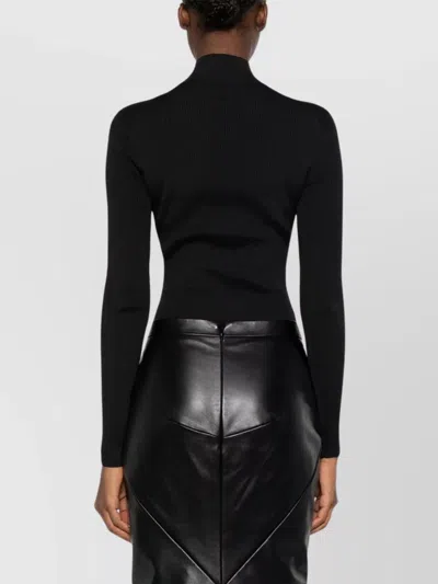 Givenchy Logo Ribbed-knit Bodysuit In Black