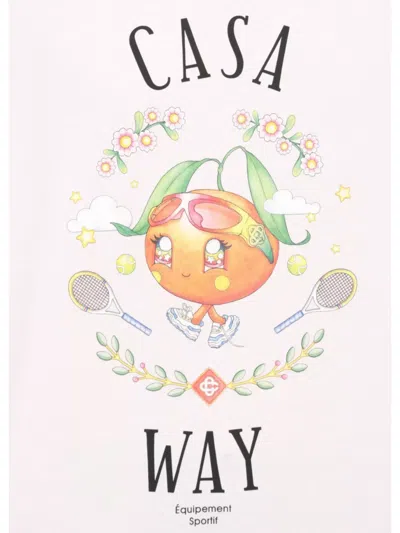 Casablanca Casa Way Orange Mascot Short Sleeve T-shirt In Pink