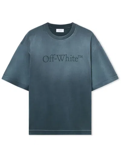 Off-white Vintage Round Neck Short Sleeve T-shirt In Blue