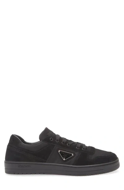 Prada Downtown Logo Low Top Sneaker In Black
