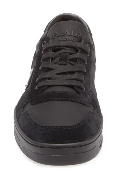 Prada Downtown Logo Low Top Sneaker In Black
