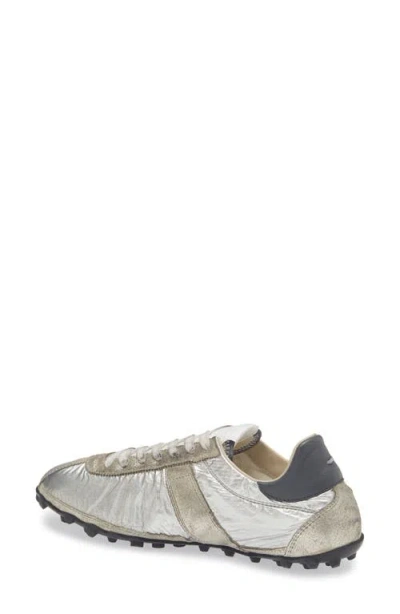 Maison Margiela Sprinters Nylon And Leather Low-top Sneakers In Silver