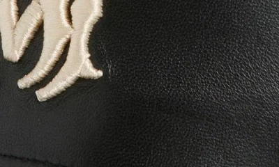 Amiri Leather Cap With Curved Brim And Mesh Back In Black