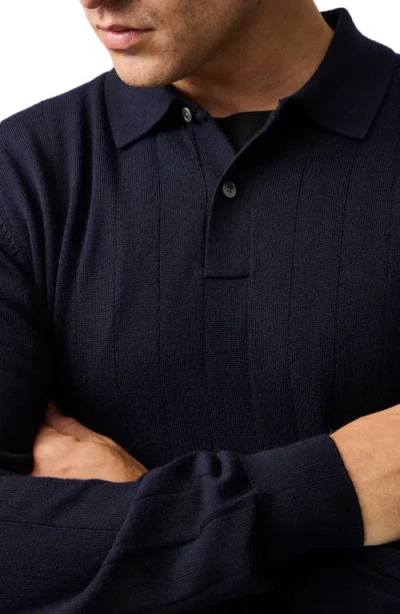 Rodd & Gunn Murdoch Textured Wool Polo Sweater In Blue