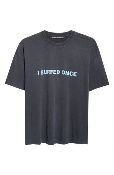 Stockholm Surfboard Club Box Fit Perfect Organic Cotton Graphic T-shirt In Black