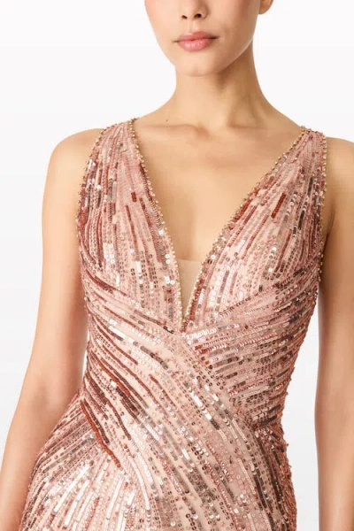 Jenny Packham Luxor Plunging Sequined Backless Gown In Multi