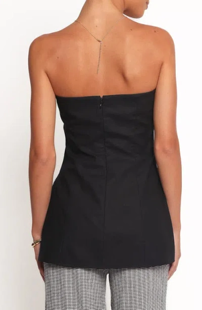 Petal And Pup Petal & Pup Giovana Longline Strapless Cotton & Linen Top In Multi