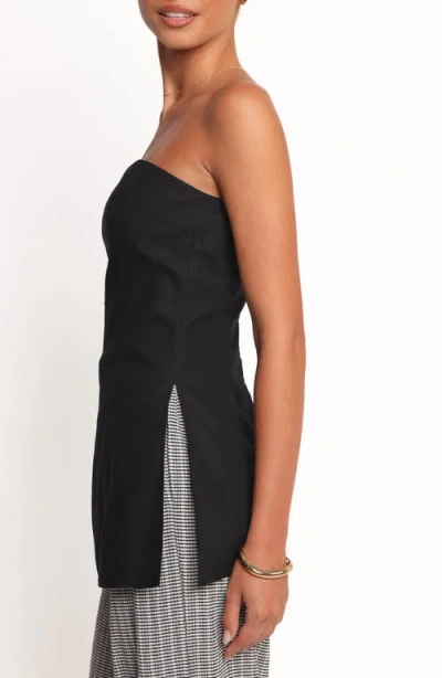 Petal And Pup Petal & Pup Giovana Longline Strapless Cotton & Linen Top In Multi