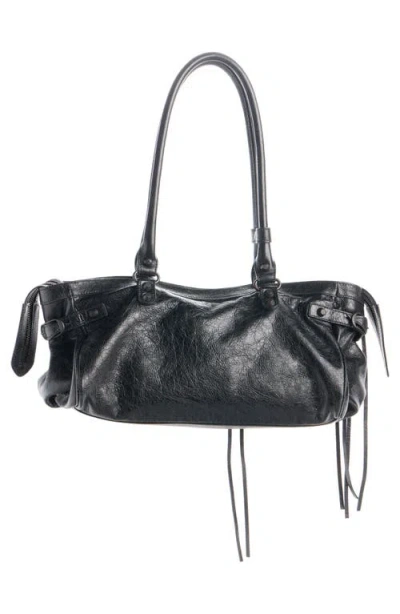 Balenciaga Shoulder Bag Le City East-west In Lambskin. In Black