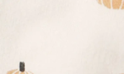 Quincy Mae Pumpkin Print Cotton Joggers In Brown