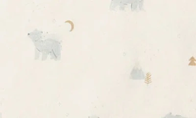 Quincy Mae Polar Bear Print Organic Cotton Romper In White