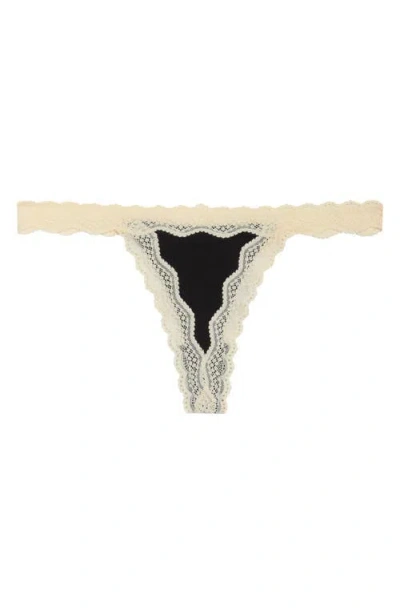 Free People Intimately Fp Oh My Darling Low Rise Cotton Blend Thong In Multi