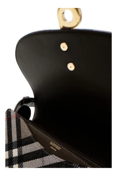Burberry Bridle Canvas And Leather Check Shoulder Bag In Brown