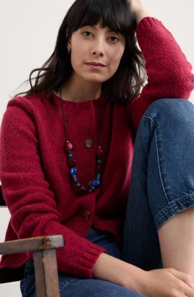 Seasalt Cornwall Dawson Pick Merino Wool Blend Cardigan In Red