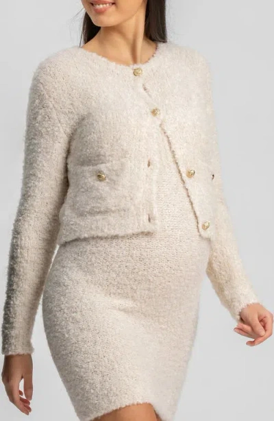 Pietro Brunelli Maternity The Courchevel Bouclé Maternity Sweater Jacket In Multi