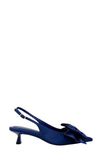 Shushop Nora Slingback Kitten Heel Pump In Blue