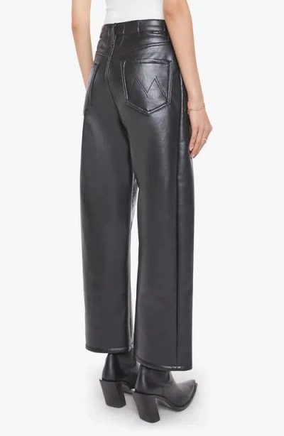 Mother The Half Pipe Flood High Waist Coated Leather Pants In Black