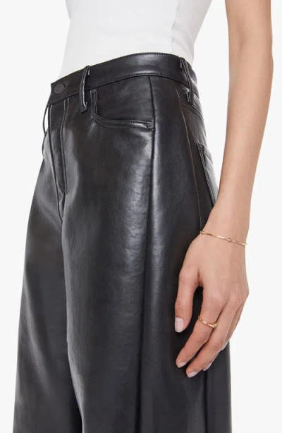 Mother The Half Pipe Flood High Waist Coated Leather Pants In Black