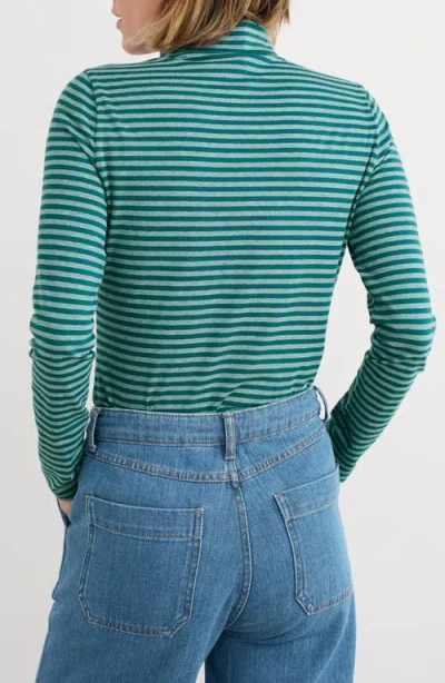 Seasalt Cornwall Landing Stripe Cotton Turtleneck In Multi