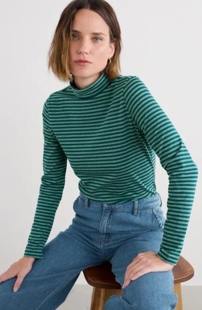 Seasalt Cornwall Landing Stripe Cotton Turtleneck In Multi