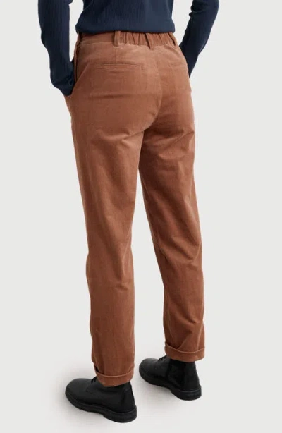 Seasalt Cornwall Crackington Salior Button Crop Pull-on Pants In Brown