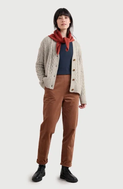 Seasalt Cornwall Crackington Salior Button Crop Pull-on Pants In Brown