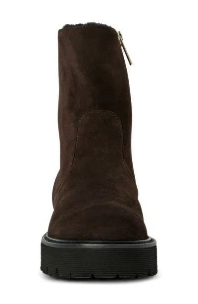 Aquatalia Eloise Shearling-lined Suede Ankle Boots In Brown