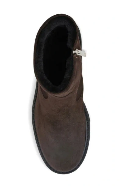 Aquatalia Eloise Shearling-lined Suede Ankle Boots In Brown