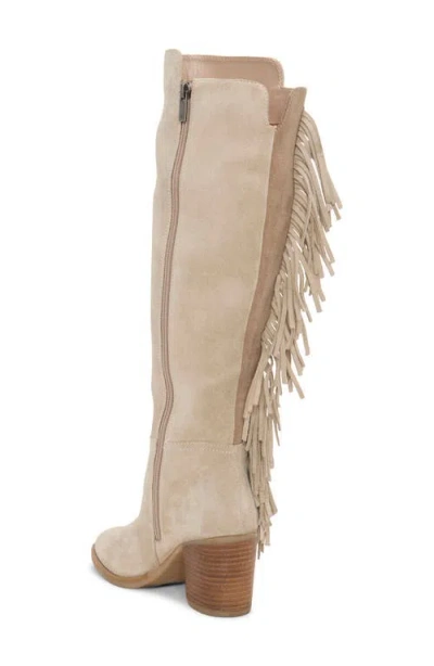 Lucky Brand Women's Boswell Fringe Knee High Block Heel Boots In Neutral