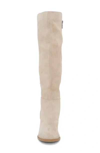Lucky Brand Women's Boswell Fringe Knee High Block Heel Boots In Neutral