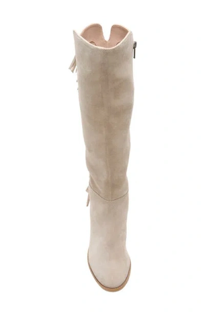 Lucky Brand Women's Boswell Fringe Knee High Block Heel Boots In Neutral