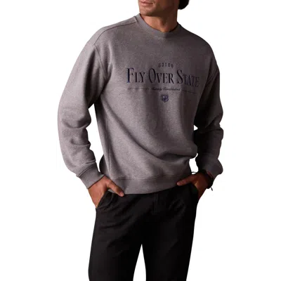 The Normal Brand Oversize Fly Over State Embroidered Crewneck Sweatshirt In Gray