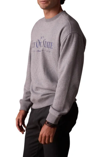 The Normal Brand Oversize Fly Over State Embroidered Crewneck Sweatshirt In Gray