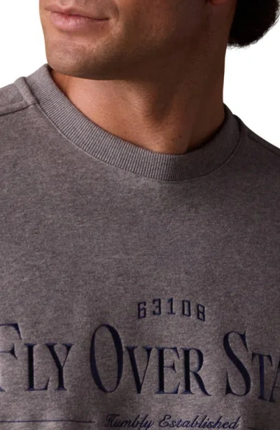The Normal Brand Oversize Fly Over State Embroidered Crewneck Sweatshirt In Gray